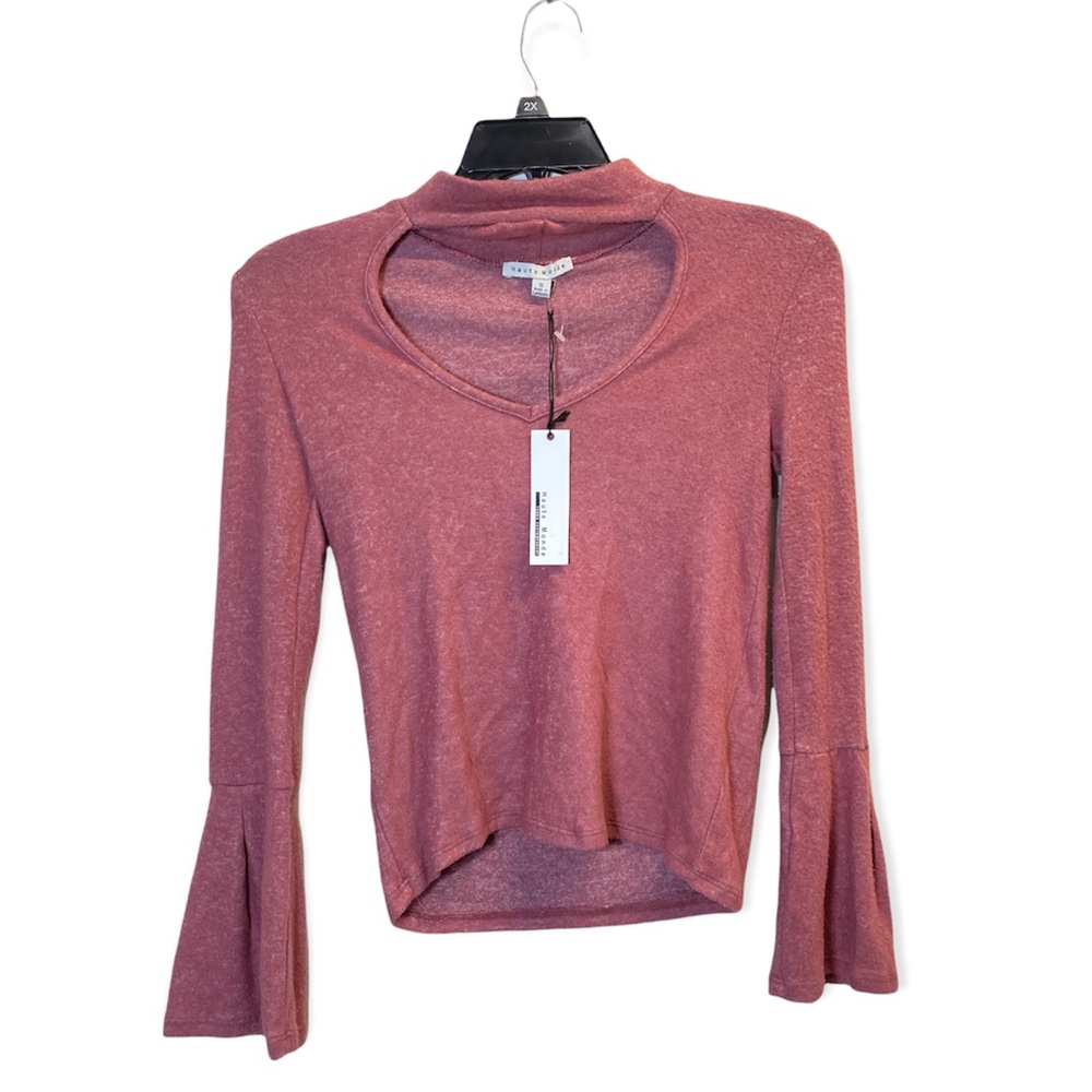 Haunte Monde Mauve Chest Cut Out Bell Sleeved Knit Top Size S